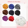 Berets 9Pcs Women Turban Braid Headscarves Braided Head Wraps Twisted Caps Beaded Wrap Hats For With Pearls