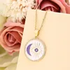 Pendant Necklaces 2023 Vintage Stainless Steel Color Moon Demon Eye Necklace For Women Charm Party Jewelry Gift