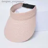 Visor Spring and Summer Women's Outdoor Sunshade Str Hat Fashion Empty Top Duck Tongue Hat Big Brim C G37L231219