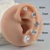 Stud Earrings 1Pair Steel Catch Round Zircon Gold Plated Cartilage Tragus Ear Lobe Studs Women Piercing Jewelry