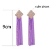 Orecchini pendenti LEEKER Giallo Rosso Rosa 12 colori Rombo Cubic Zirconia per le donne Nappa colorata Boho Accessori da sposa 104 LK6