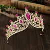 Pinzas para el pelo, corona barroca brillante, adornos de diamantes de imitación de Metal Multicolor elegantes, Tiara nupcial, accesorios para vestido de princesa