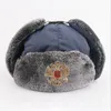 Traper Hats Wzcx wojskowa Rosja odznaka pilotażowy Bomber Hat Ushanka Keep Waterproof Windproof Outdoor Earflap Men Caps 231219