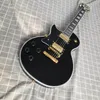 Anpassad butik, Black Left Hand Electric Guitar, Rosewood Fingerboard, 22 pinsilk, guldhårdvara, gratis frakt