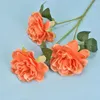 Decorative Flowers Creative Single DIY Silk Artificial Gardenia 3 Heads Simulated Tea Rose Bouquet Wedding Home Decoration Po Props