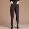 Pantalon femme automne hiver mode élégant taille haute couleur unie décontracté polyvalent déplacement occidental confortable jeunesse