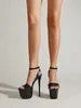 Sandali tacco alto 17 cm tacco a spillo nero sexy cintura incrociata piattaforma tacchi scarpe spogliarelliste estive plataforma Mujer