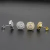 18k gouden hiphop stud oorbellen bling cz diamant oorbellen studs rock rapper sieraden geschenken voor mannen vrouwen