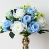 Fleurs décoratives 10pc bébé bleu route fleur table principale simulation soie artificielle paniers suspendus pour l'extérieur