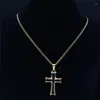 Pendant Necklaces 2023 Cross Stainless Steel Long Necklace For Women/Men Black Gold Color Classic Jewelry Collier Homme NXH111S05