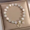 Neue Ankunft Designer Schmuck Vierblättriges Kleeblatt Heilkristall Naturstein Opal Perlenarmband für Frauen