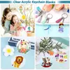 Ganchos 350pcs acrílico Clear Keychain Blanks para com tassels salto anéis Diy Craft