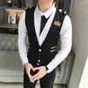 Heren Vesten Klinknagel Decoratie Jurk Voor Mannen Casual Slanke Vest Prom Party Disco Ober Kleding Nachtclub Werk Mouwloos Vest