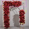 Kwiaty dekoracyjne luksusowy sztuczny rzędu kwiatowy czerwona róża na dekorację ślubną