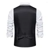 Gilet da uomo Plus Gilet da uomo Quattro stagioni Elegante Casual Nero Bianco Rosso Scollo a V Abito da lavoro Abito da sposa Gilet da damigella d'onore