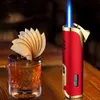 New Metal Winddichte Blue Flame Turbine Torch Zigarre Hellere Out