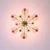 Chandeliers Led Home Decor Modern Simple Romantic Pink Glass Ball Pendant Lamps Bedroom Living Room Salon Design Luxe Lighting