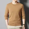 Camisolas masculinas 2023 malha jumper outono inverno casual o-pescoço camisola manga longa masculino sólido malhas roupas pullovers