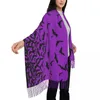 Foulards violets chauves-souris châles enveloppes femmes chaud longue écharpe douce Halloween horreur Pashmina châle