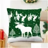 Cushion/Decorative Pillow Elk Pillowcase Vibrant Christmas With Den Zipper Snowflake Print Square Throw Er For Sofa Festive Drop Del Dhwvh