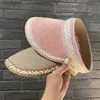 Viseras Natural Str visera para el sol mujeres sombrero vacío moda raya ocio playa montar sombrero para el sol señoras novedad de verano Sun VisorL231219