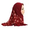 Ethnic Clothing 2023 Ramadan Hijabs Scarf For Kids Girl 2 To 7 Years Old Muslim Islamic Turban Malaysia Children Headscarf