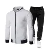 Erkek Trailtsits Erkek Trailsuit Seti Şık Active Giyim Spor Giyim Stand Yakası fermuar ceketi Elastik Bel Jogger Sonbahar/Kış için