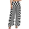 Women's Pants Mondrian Geometry Straight Modern Art Wide Leg Female Oversized Street Wear Custom Trousers