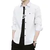 Camisas de vestir para hombres Camisa sólida masculina mangas largas Spring Classic Cotton Blend Wothings Color