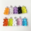Ciondoli di orsetti gommosi in resina carina multicolori all'ingrosso da 20 pezzi per la creazione di gioielli