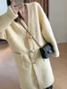 Köpüklü Rüya Bullhorn Düğmesi Ceket Kadınlar Kış V-Yok Kalınlaştırılmış Sıcak Ceket