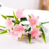 Decorative Flowers Artificial Flower Lily Real Touch UV Resistant No Fade Plastic Plants Faux For Home Garden Porch Wedding Decor