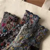 Donne calzini harajuku in stile giapponese retrò kawaii carino ricamo etnico arruffato di moda vintage long sox