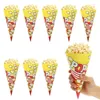 Cadeau cadeau 50/100pcs cône forme pop-corn sacs sac en papier avec des conseils coniques traiter pour la fête de mariage de bonbons de maïs