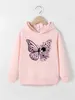 Trui Herfst Trui Met Capuchon Peuter Meisje Kleding Hoodie Sweatshirt Vlinderpatroon Top Meisjes Herfst Winter Hoodie Jas Costum4-12YL231215