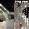 Люстра хрустальная 50 шт. 14 мм прозрачные стеклянные бусины без веревки искусственные восьмиугольные капли подвески домашний декор