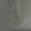 Anhänger Halsketten Y2K Punk Kristall Kreuz Für Frauen Mädchen Gothic Unregelmäßige Schlüsselbein Kette Ästhetischer Schmuck