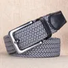 Belts Trendy Stretch Canvas Woven Belt Breathable Non-Le Waist Design Men's And Women's Versatile Pin Buckle A82