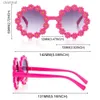 Occhiali da sole per bambini Occhiali da sole a margherita Occhiali da sole rotondi per bambini Occhiali da sole per protezione solare per esterni Novel Disco Festival Party Shades per GirlL231219