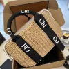 High quality Woody Raffias Straw basket bag Vintage Shoulder summer beach bags Designer womens luxury hand bags mens crossbody Clutch weekender tote shopper bags