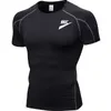 Sport Black T Shirt Brand letter Print Men Quick Dry Short Sleeve Sport Tee Tops Gym Fitness Compression Shirt Training Running T-Shirt
