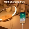 10W شاحن لاسلكي سريع مع مصباح سرير على مدار الساعة مع مصابيح طاولة لمواصلة موانئ USB للمطالبة ، غرفة نوم ، ديكور الخشب ، أوضاع ملونة عديمة الصلح.