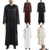 Ethnic Clothing Arab Mens Muslim Solid Color Robes Arabic Worship Dress Cotton Cardigan Sweater Men Long Shawl Oversized Drop Delivery Dhhkl