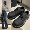 GAI Abito Moda Stivali Pelle nera Piattaforma sportiva Casual Donna Punta grande Stringata Scarpe con tacco basso Iniezione Mocassino stile strada 231218 GAI