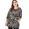 T-Shirt 2021 Autumn Women Long sleeve Leopard print T shirt fashion ladies Vintage elegant mom clothes Plus Size Womens Tops