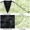 Mäns västar Hi-Tie Leaf Green Vest Fashion Silk Jacquard Waistcoat Neck Tie Hanky ​​Cufflinks Brosch Set For Mane Wedding Party Designer