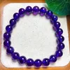 Link-Armbänder, 8 mm, natürliches Amethyst-Armband, Stein, Kristall, Damenmode, Schmuck, Einzelkreis, elastisches Seil, Geschenke