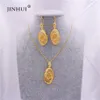 Jewelry sets African gold color for women bridal Indian Ethiopia Dubai necklace earrings set wedding jewellery wife gifts set 20122102