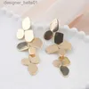 Stud Irregular Geometria Folha Long Dangle Brincos Retro Exagerar Europeu Declaração Jóias Dourado Cor Prata Punk Party Ear AccC24319