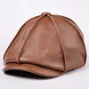 Ball Caps Arrival Genuine Leather Hat Male Cow Cap Men's Cowhide Warm Baseball Adult Autumn Winter Outdoor Octagonal B-7207